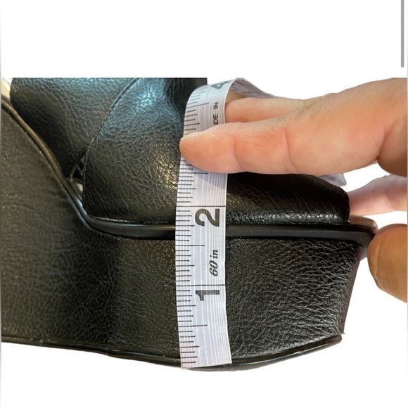 Euc G by Guess wedge sandals, high heel, black, size 7. - Picture 3 of 8